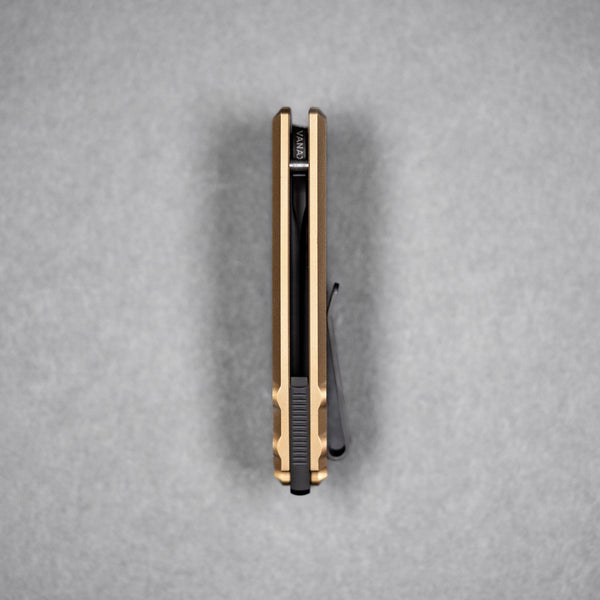 Drop Date (09/02): URBAN Jib - Blackwashed Vanax & Bead Blasted Brass Linerlock - URBAN EDC®