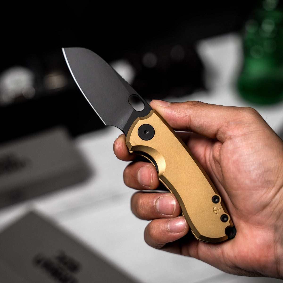 Drop Date (09/02): URBAN Jib - Blackwashed Vanax & Bead Blasted Brass Linerlock - URBAN EDC®