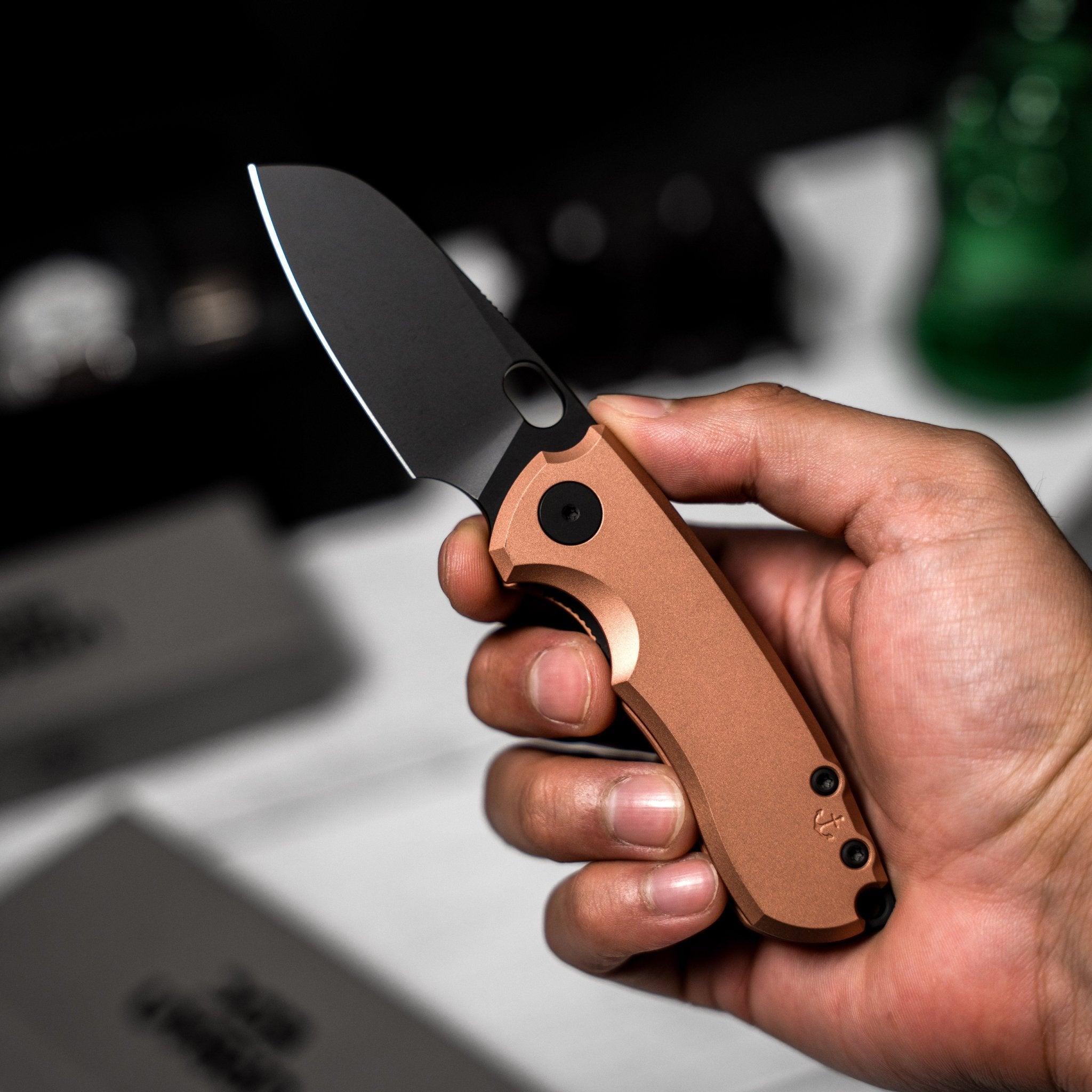 URBAN Jib - Blackwashed Vanax & Bead Blasted Copper Linerlock