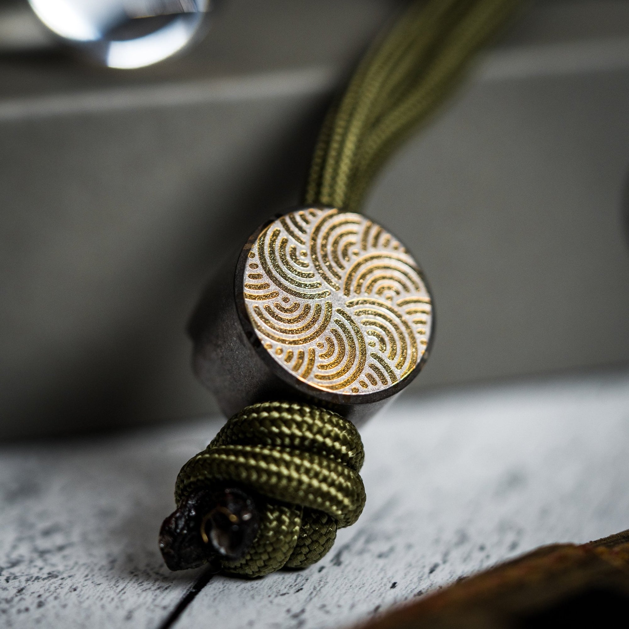 Drop Date (09/03): JRW Gear x URBAN Curator Lanyard Bead - Titanium w/ Chaos Seigaiha™ - URBAN EDC®