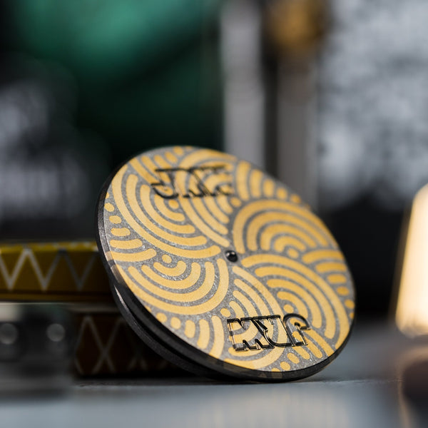 Drop Date (09/03): JRW Gear x URBAN Judge Bottle Opener Spinner - Titanium w/ Chaos Seigaiha™ - URBAN EDC®