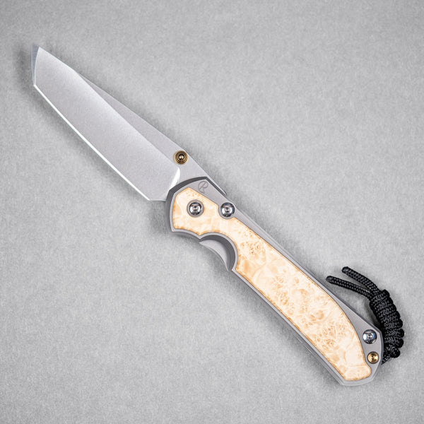 Drop Date (09/09): Chris Reeve Large Sebenza 31 - Tanto Magnacut & Glass Blasted Titanium w/ Box Elder Inlay - URBAN EDC®