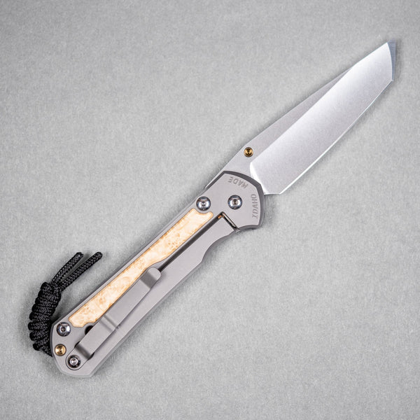 Drop Date (09/09): Chris Reeve Large Sebenza 31 - Tanto Magnacut & Glass Blasted Titanium w/ Box Elder Inlay - URBAN EDC®