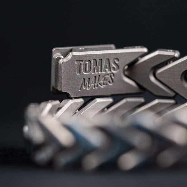 Drop Date (09/16): Tomas Makes x URBAN Vector Bracelet - Stonewash Titanium w/ Dark Matter Blue Seigaiha (Custom) - URBAN EDC®