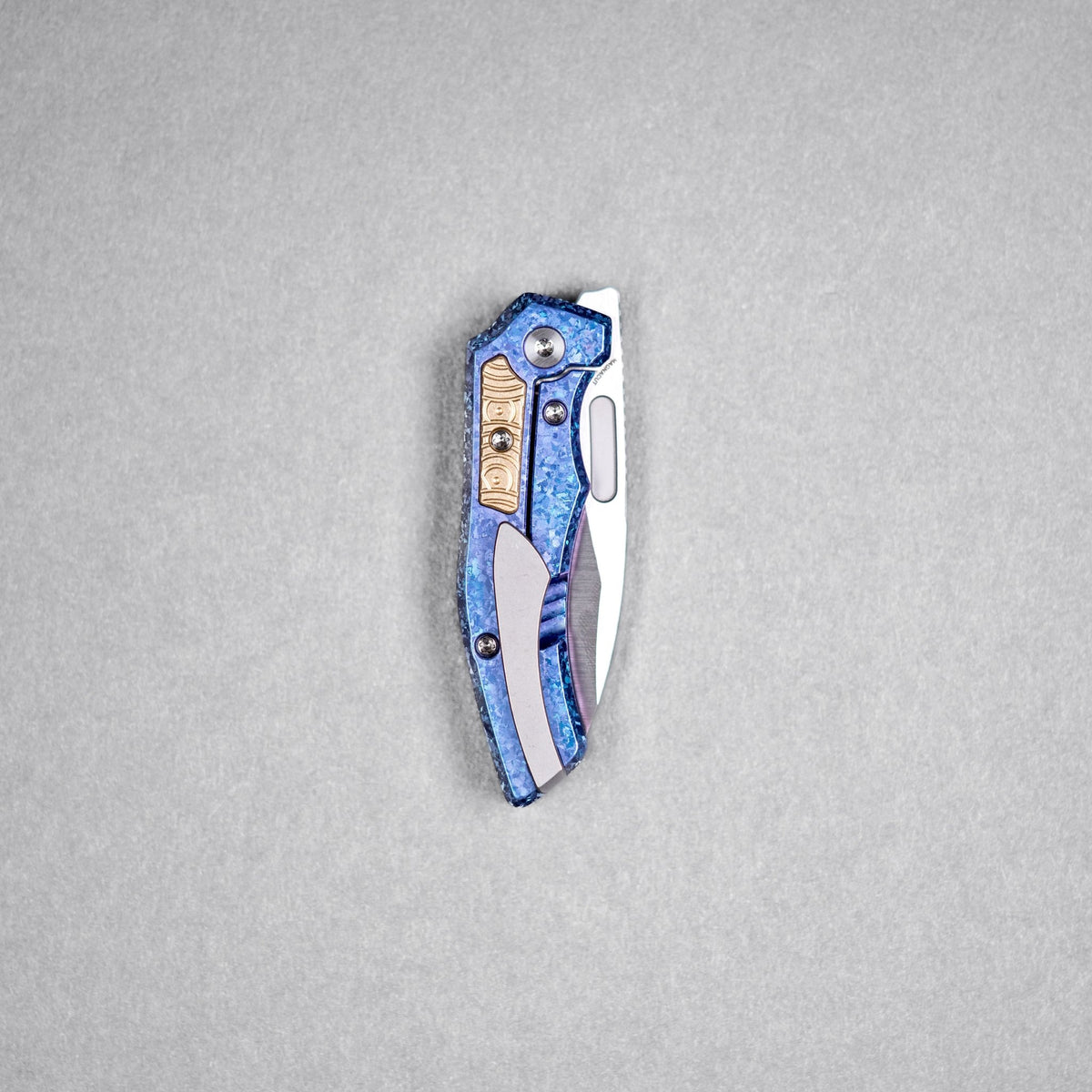 Drop Date (09/23): Griffin Co x URBAN Scout F2 Folder - Belt Satin Magnacut & Blurple Crystal Titanium w/ Brass Chaos Seigaiha™ - URBAN EDC®