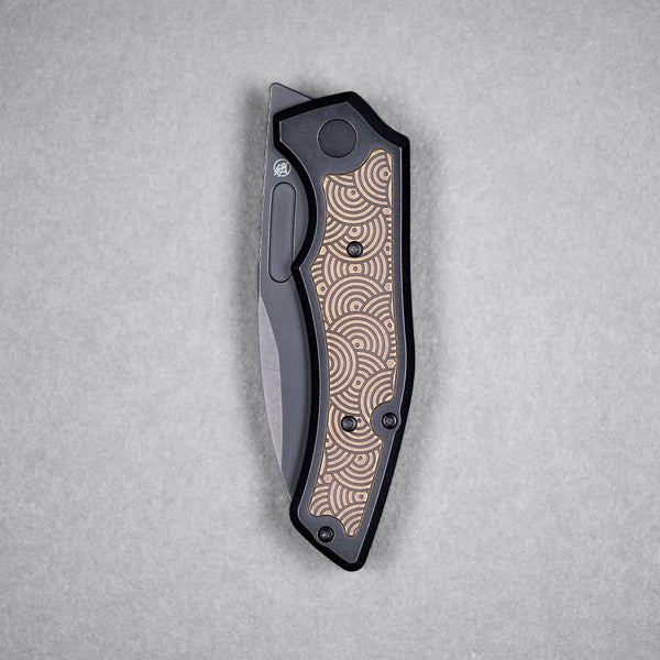 Drop Date (09/23): Griffin Co x URBAN Scout F3.5 Folder - Blackwash Magnacut & Bronze Anodized Titanium w/ Chaos Seigaiha™ - URBAN EDC®