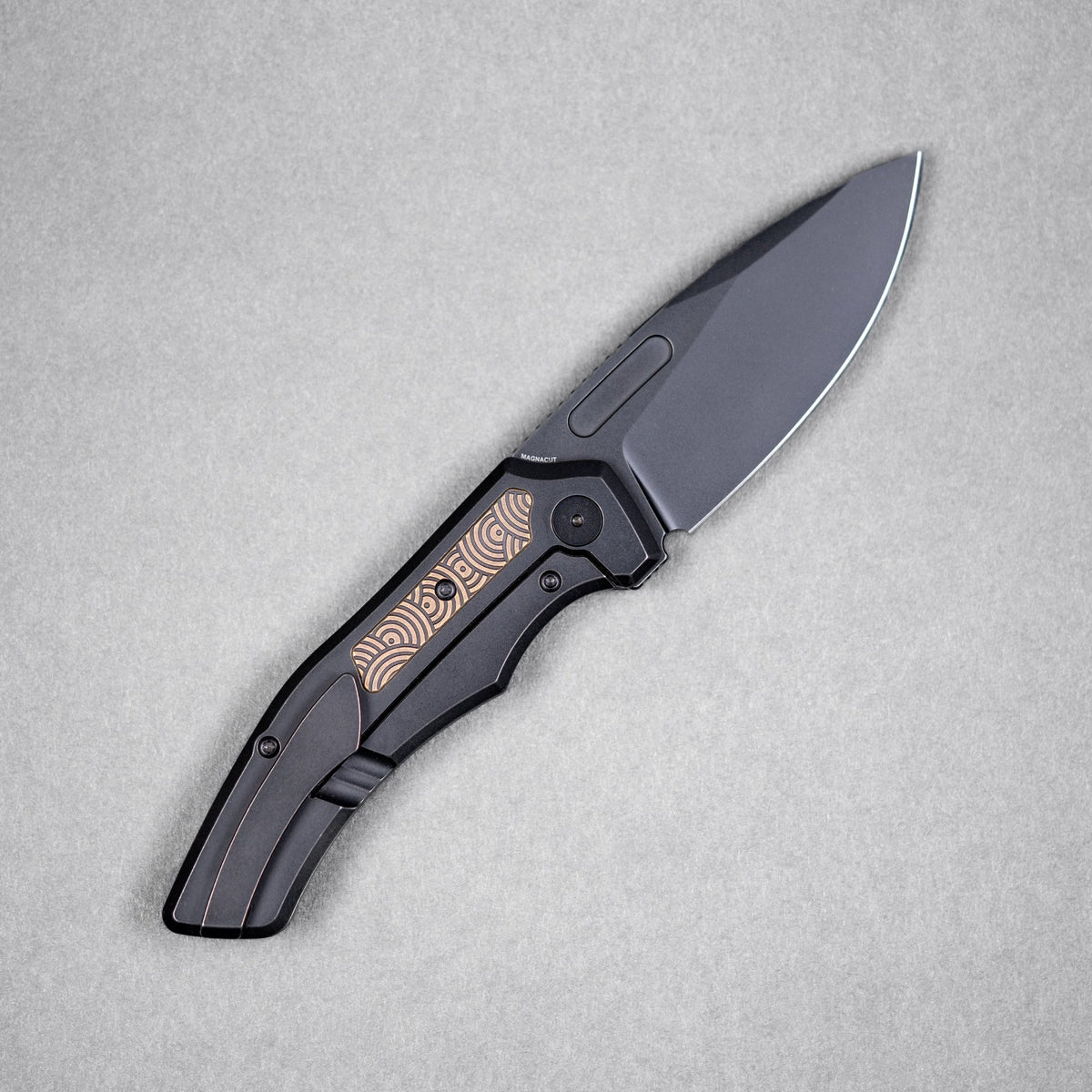 Drop Date (09/23): Griffin Co x URBAN Scout F3.5 Folder - Blackwash Magnacut & Bronze Anodized Titanium w/ Chaos Seigaiha™ - URBAN EDC®