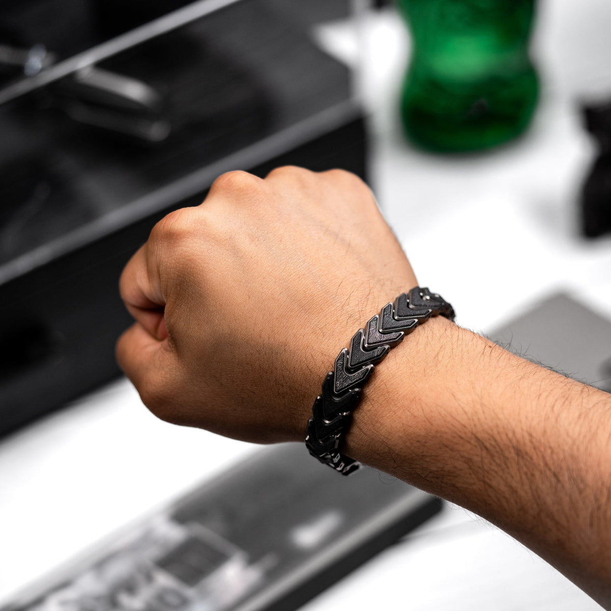Drop Date (09/23): Tomas Makes Vector Bracelet - Zirblast Titanium w/ Space Coral Stainless Carbon Fiber (Custom) - URBAN EDC®