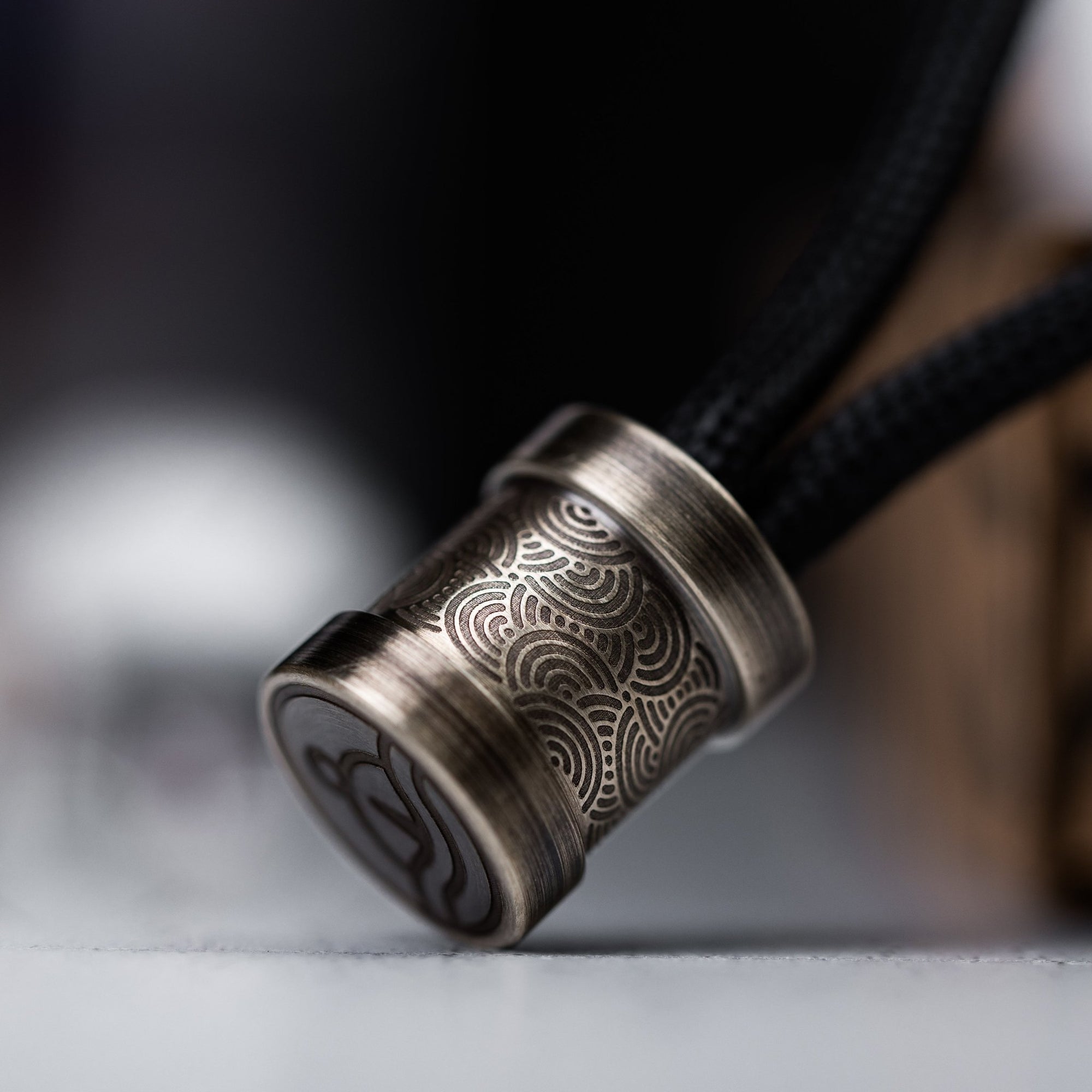 Drop Date (09/24): Collins Trace Manufacturing x URBAN 'The End' Bead - Weathered Nickel Silver Chaos Seigaiha™ - URBAN EDC®