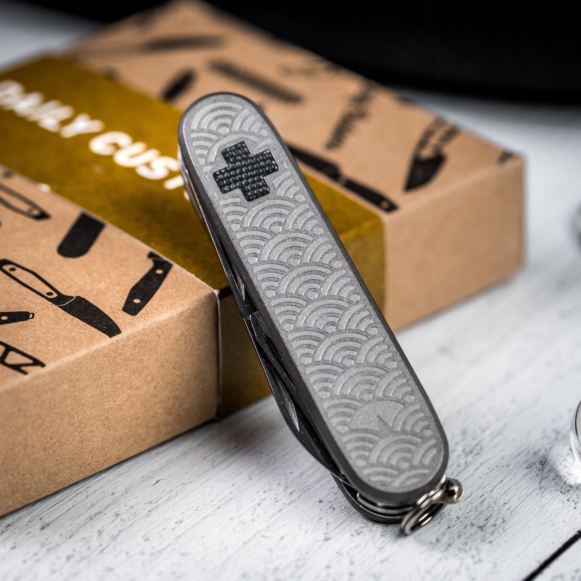 Drop Date (09/24): Daily Customs x URBAN Recruit SAK - Seigaiha Titanium w/ Black Micarta Inlay - URBAN EDC®