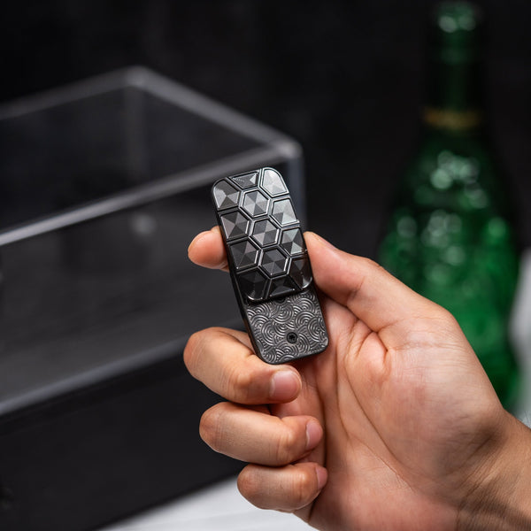 Drop Date (09/30): Magnus x URBAN Toad Inverse Turtle Fidget Slider - Blackout Zirconium & Zirc Plates w/ Chaos Seigaiha™ - URBAN EDC®