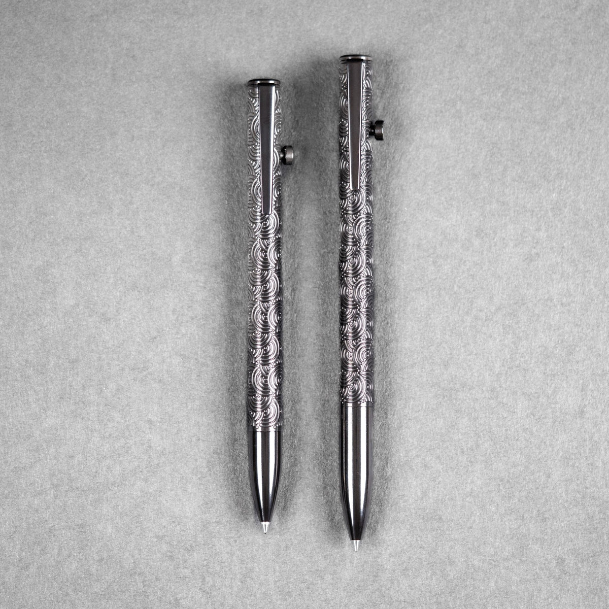 Drop Date (09/30): Q3D x URBAN Bolt Action Pen - Full Polished Zirconium & Machined Clip w/ Chaos Seigaiha™ - URBAN EDC®