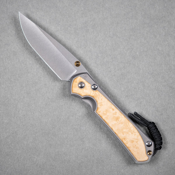 Drop Date (10/07): Chris Reeve Large Sebenza 31 - Drop Point Magnacut & Glass Blasted Titanium w/ Box Elder Inlay - URBAN EDC®