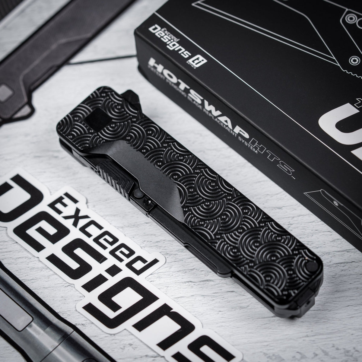 Drop Date (10/07): Exceed Designs x URBAN TiRant Ultra & Black Ti Chaos Seigaiha™ w/ Skiff Bearings - URBAN EDC®