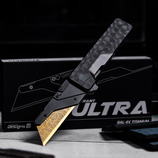 Drop Date (10/07): Exceed Designs x URBAN TiRant Ultra & Black Ti Chaos Seigaiha™ w/ Skiff Bearings - URBAN EDC®