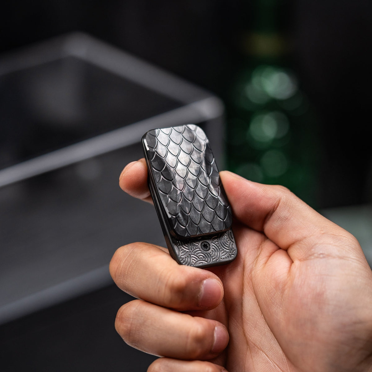 Drop Date (10/07): Magnus x URBAN Toad 'Super Dragon' Fidget Slider - Blackout Zirconium & Zirc Plates w/ Chaos Seigaiha™ - URBAN EDC®