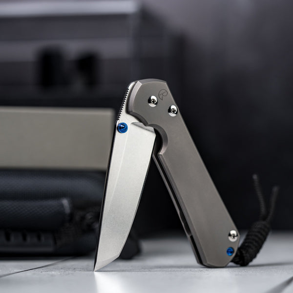 Drop Date (10/08): Chris Reeve Small Sebenza 31 Tanto - Glass Blasted Titanium w/ Blue Accents - URBAN EDC®