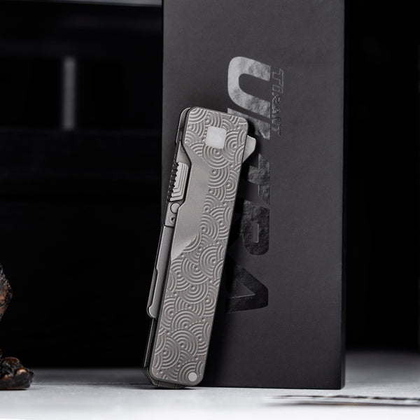 Drop Date (10/14): Exceed Designs x URBAN TiRant Ultra & Stonewash Ti Chaos Seigaiha™ w/ Skiff Bearings - URBAN EDC®