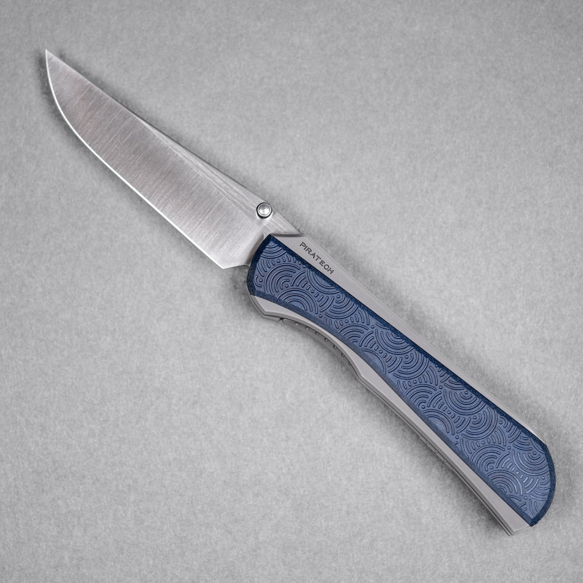 Drop Date (10/21): Piratech x URBAN Saga - Satin S90V & Bead Blast Titanium w/ Blue Chaos Seigaiha™ - URBAN EDC®