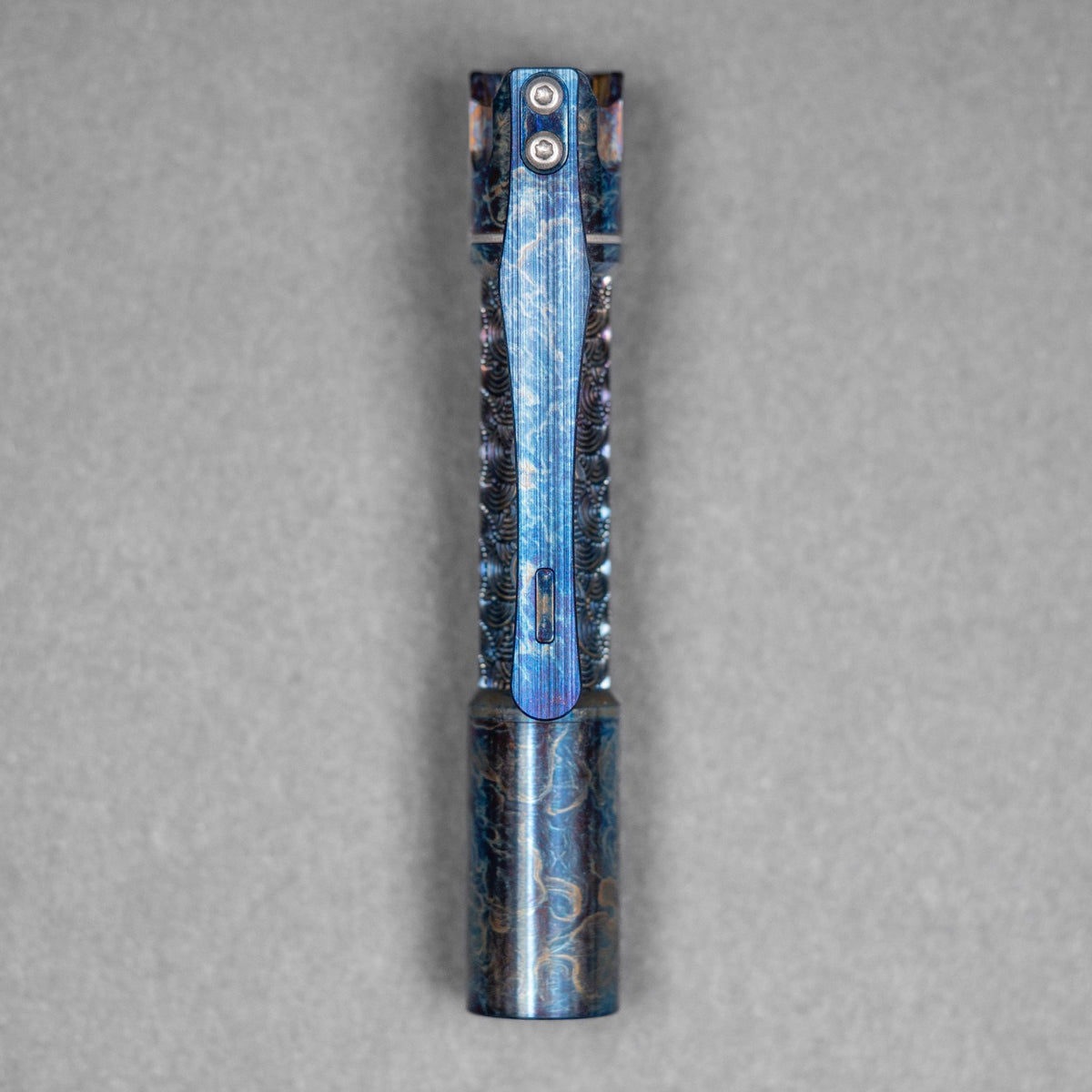 Drop Date (10/21): Reylight x URBAN Pineapple Mini Flashlight - Entropic Ti Chaos Seigaiha™ w/ Milled Ti Clip - URBAN EDC®