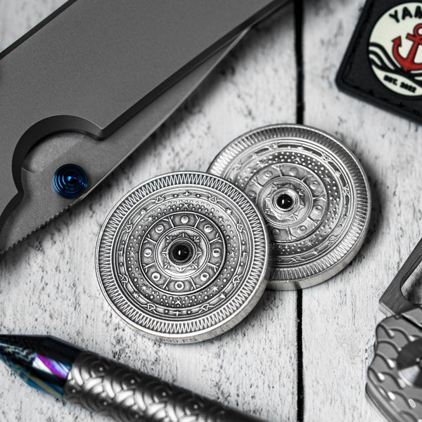 Drop Date (11/05): Astronomer Double Spinning Coin - Silver - URBAN EDC®