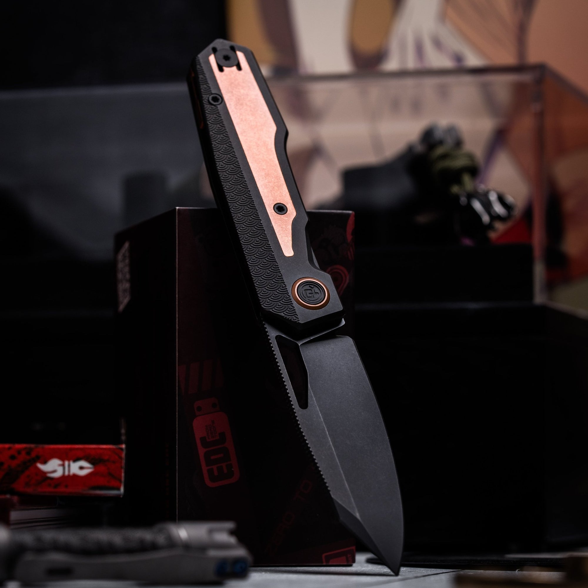 Drop Date (11/19): Divo x URBAN Saloon - Blackwashed S90V & Blackwashed Titanium Seigaiha w/ Copper Accents - URBAN EDC®