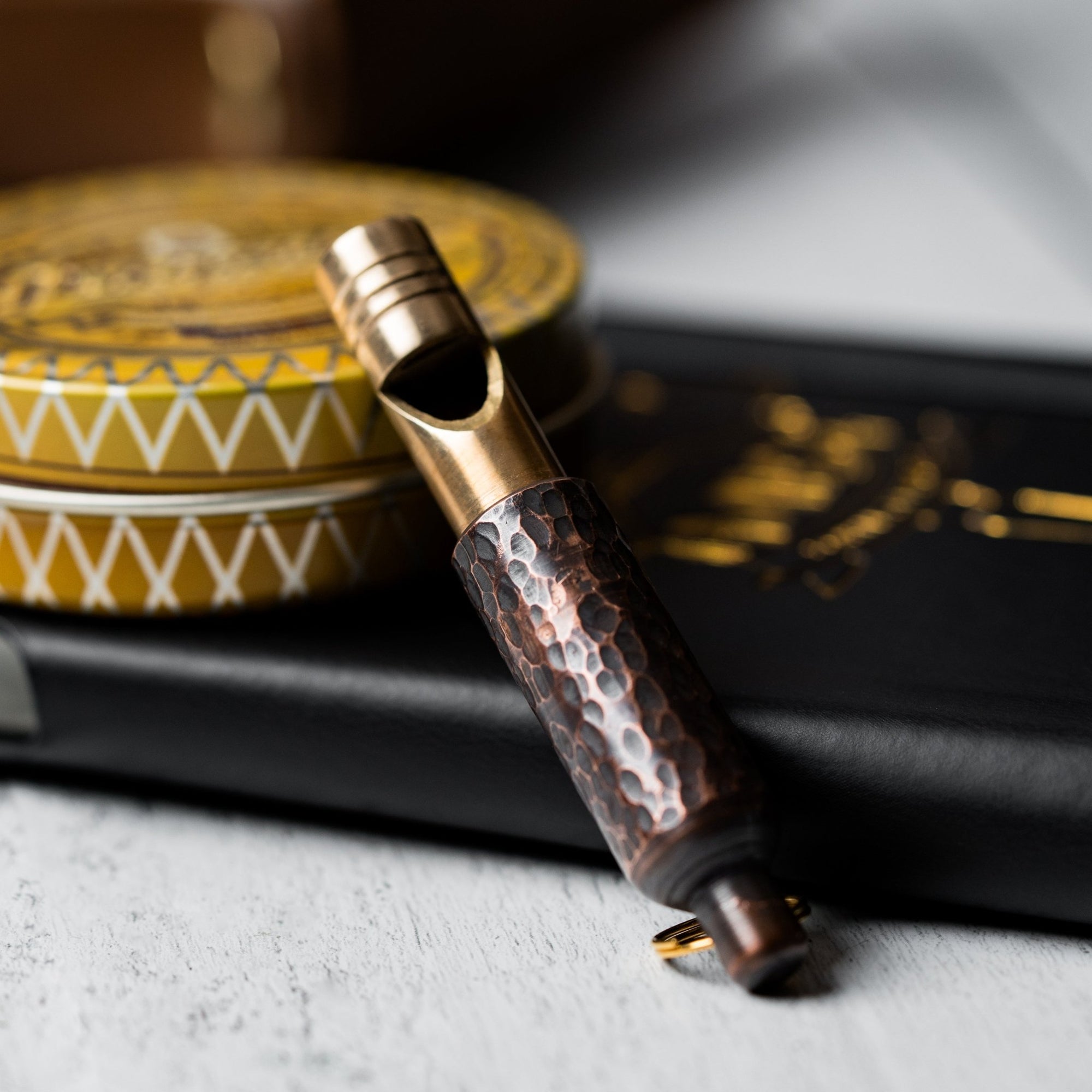 Drop Date (12/10): Fiddle Foundry Whistle - Hammered Copper & Brass (Custom) - URBAN EDC®