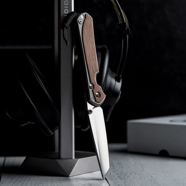 Drop Date (12/23): Chris Reeve Large Sebenza 31 Tanto - Magnacut & Glass Blasted Titanium w/ Natural Canvas Micarta Inlay - URBAN EDC®