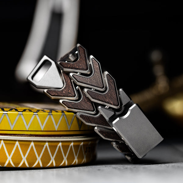 Drop Date (12/30): Tomas Makes Vector Bracelet - Titanium w/ Space Coral Copper Carbon Fiber (Custom) - URBAN EDC®