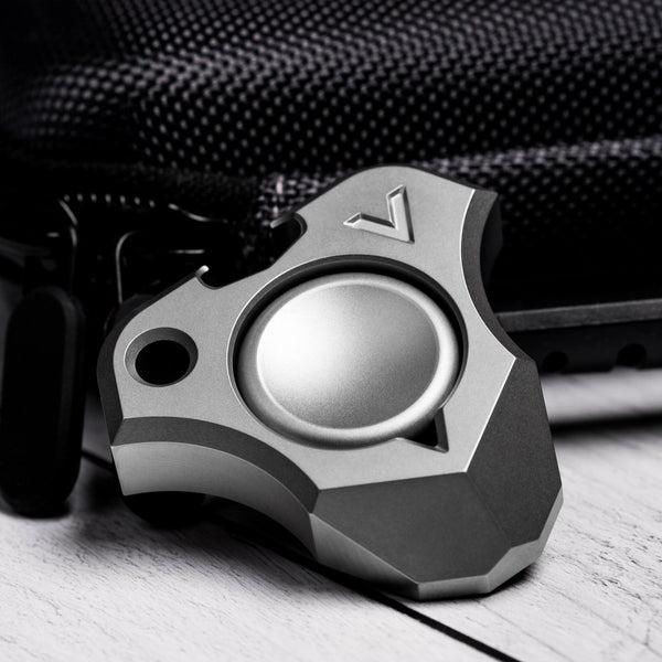 EDC - V Megalodon Bottle Opener - Blasted Stainless Steel w/ Blasted SS Button - URBAN EDC®