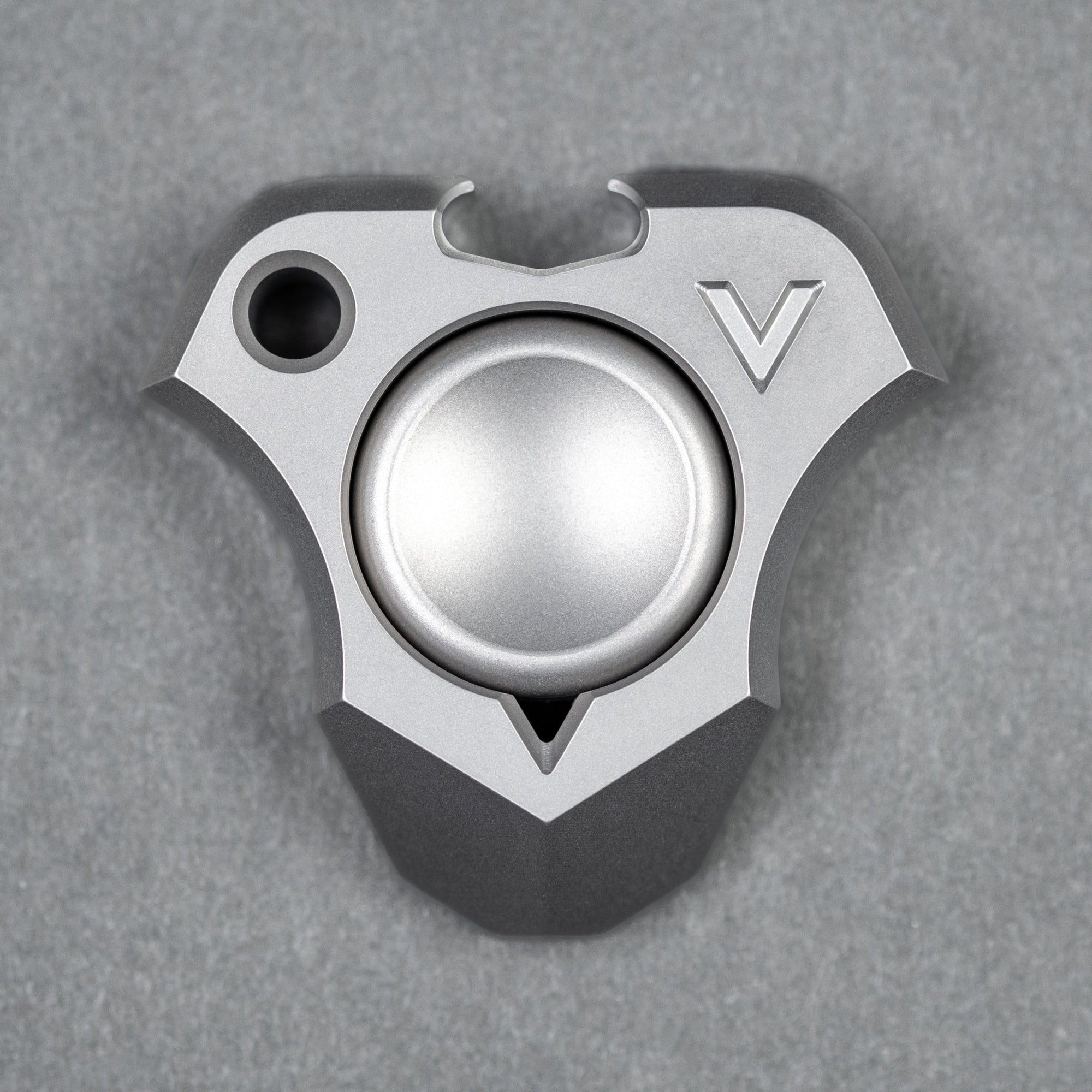 EDC - V Megalodon Bottle Opener - Blasted Stainless Steel w/ Blasted SS Button - URBAN EDC®