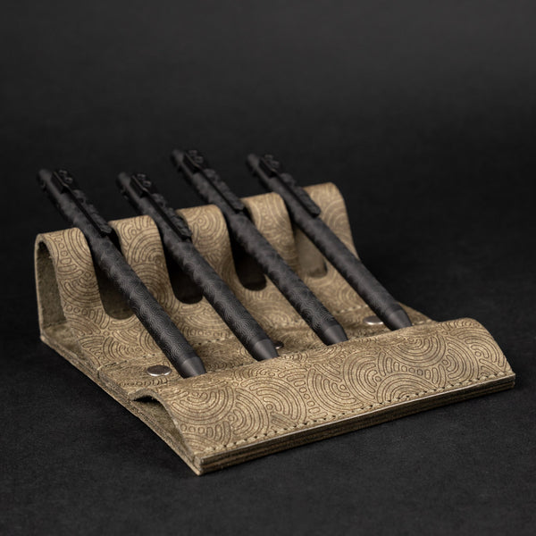 EL Mercantile x URBAN Leather Pen Valet - Grey Chaos Seigaiha™ (Custom) - URBAN EDC®
