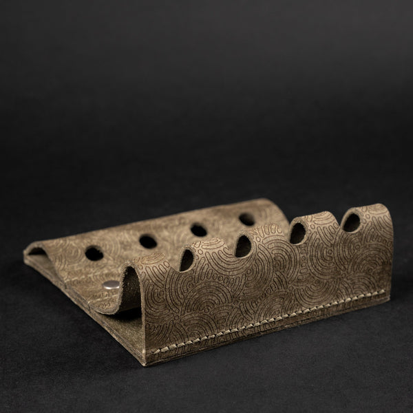 EL Mercantile x URBAN Leather Pen Valet - Grey Chaos Seigaiha™ (Custom) - URBAN EDC®