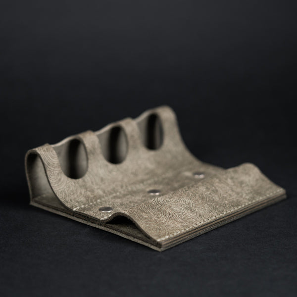 EL Mercantile x URBAN Leather Torch Valet - Grey Chaos Seigaiha™ (Custom) - URBAN EDC®