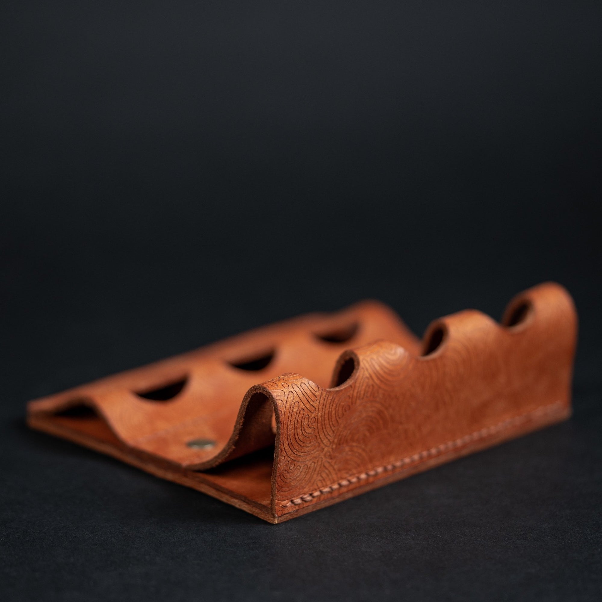 EL Mercantile x URBAN Leather Torch Valet - Tan Chaos Seigaiha™ (Custom) - URBAN EDC®