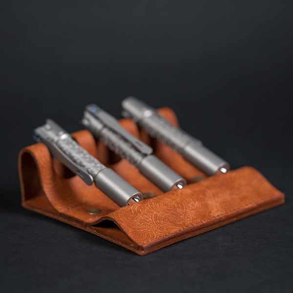 EL Mercantile x URBAN Leather Torch Valet - Tan Chaos Seigaiha™ (Custom) - URBAN EDC®