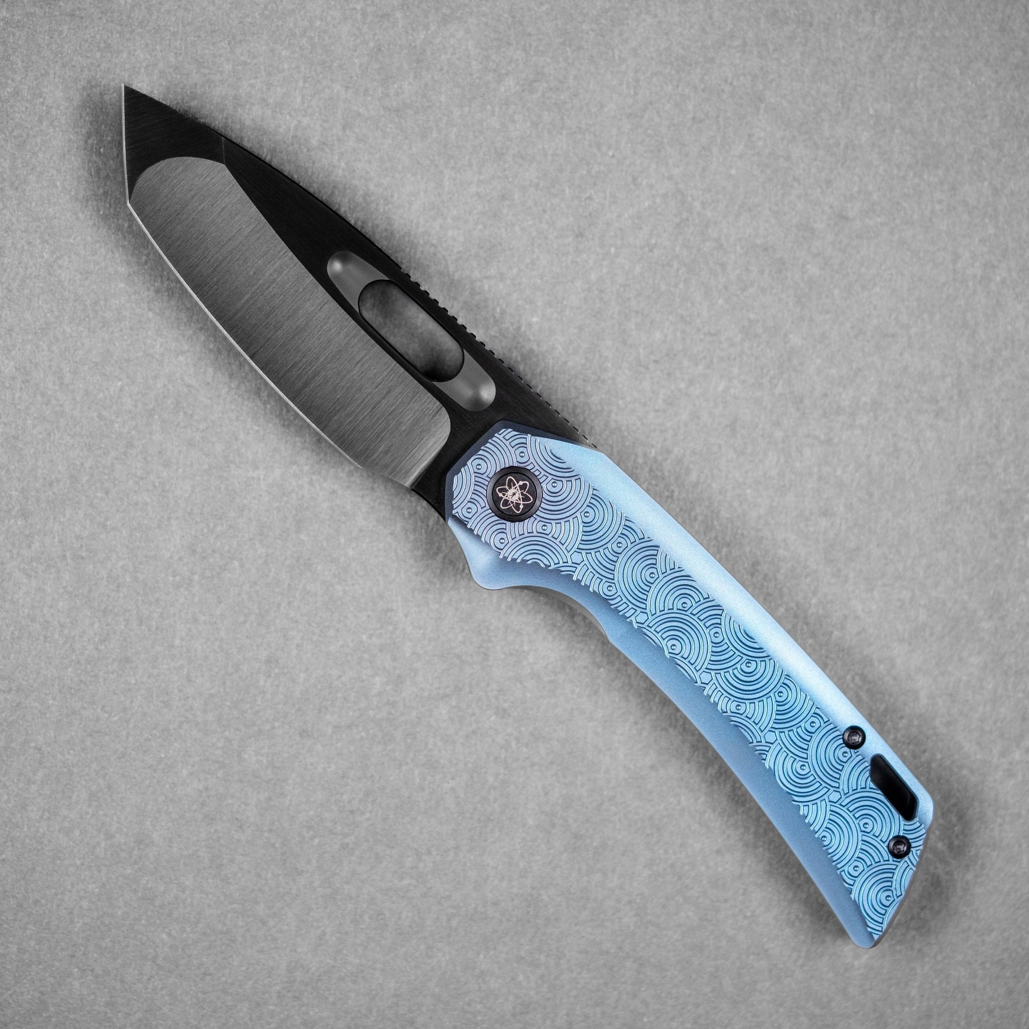 EMP EDC x URBAN Nymble XT - Belt Satin DLC Magnacut & Blue Anodized Ti w/ Chaos Seigaiha™ - URBAN EDC®