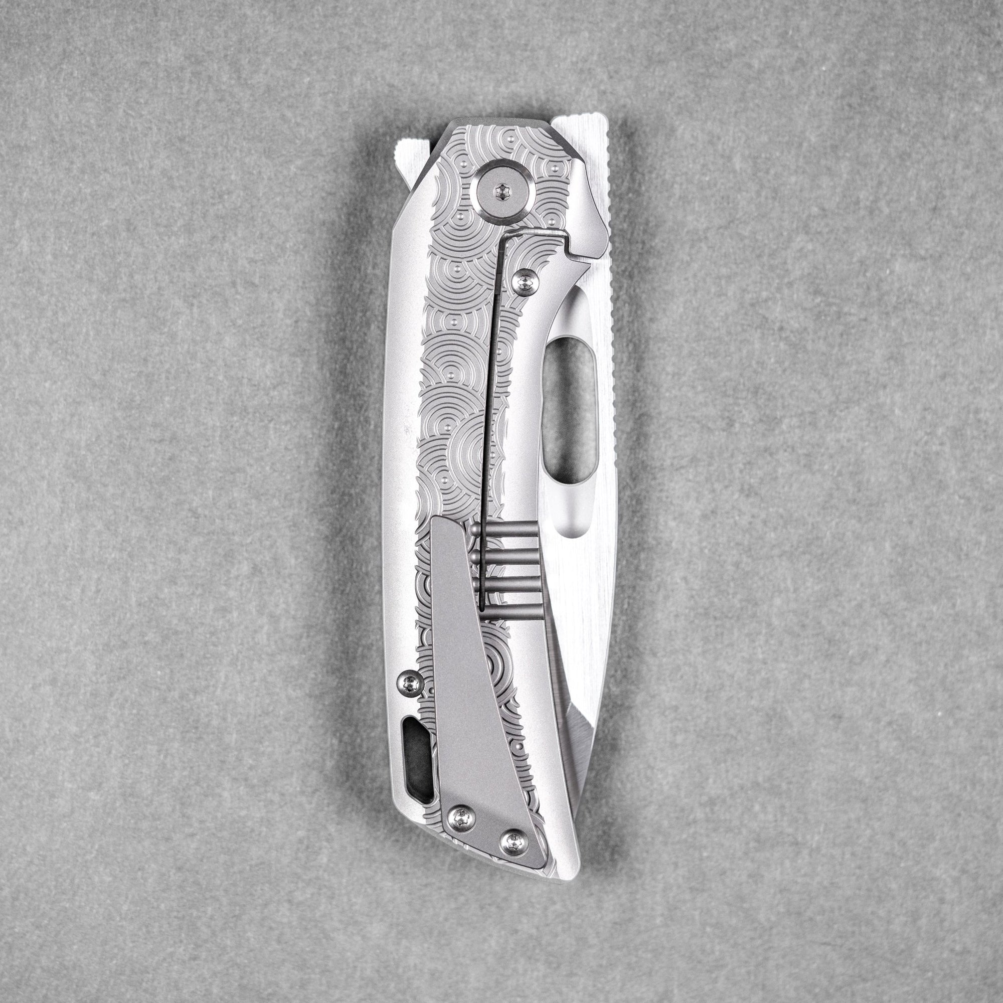EMP EDC x URBAN Nymble XT - Belt Satin Magnacut & Bead Blasted Ti w/ Chaos Seigaiha™ - URBAN EDC®