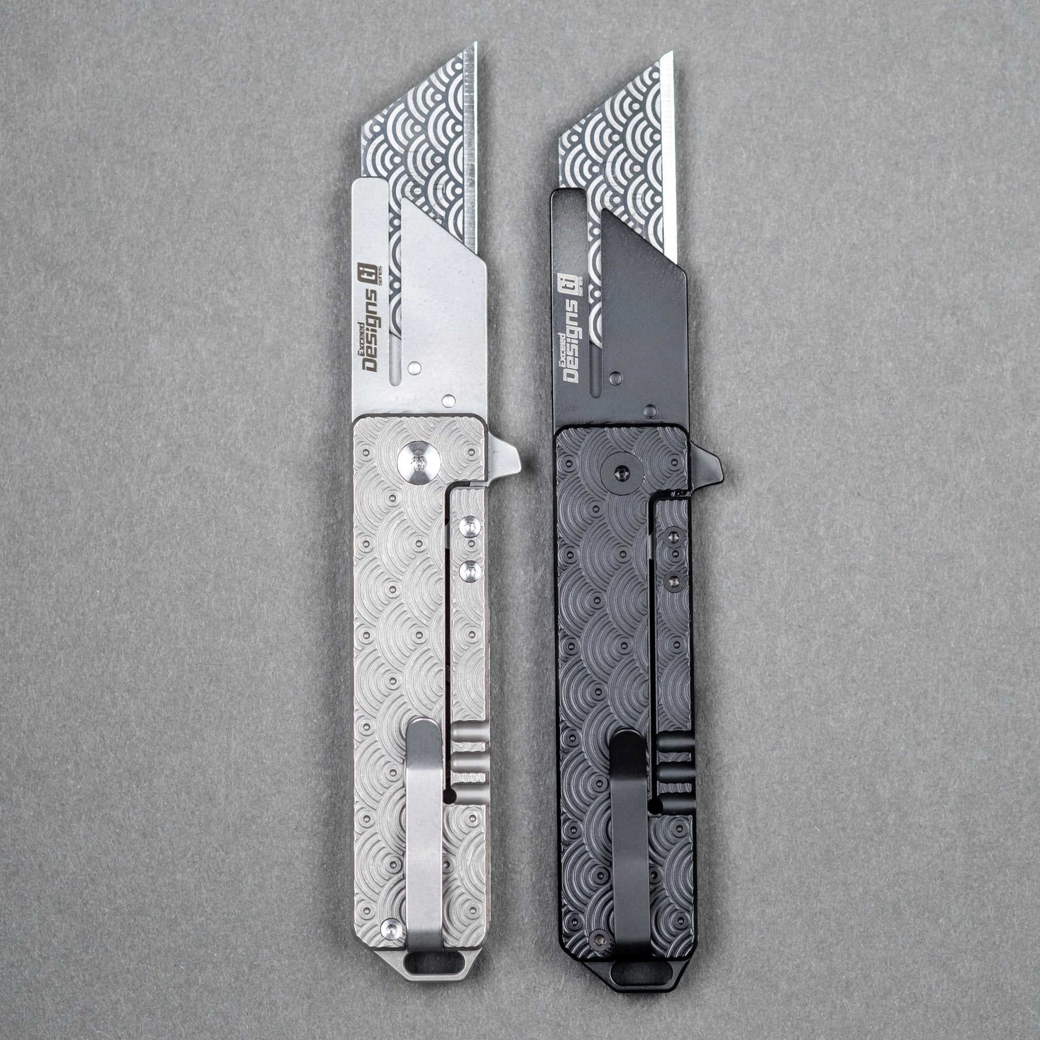 Exceed Designs Co. x Urban EDC TiRant Razor V3 - Dark Seigaiha