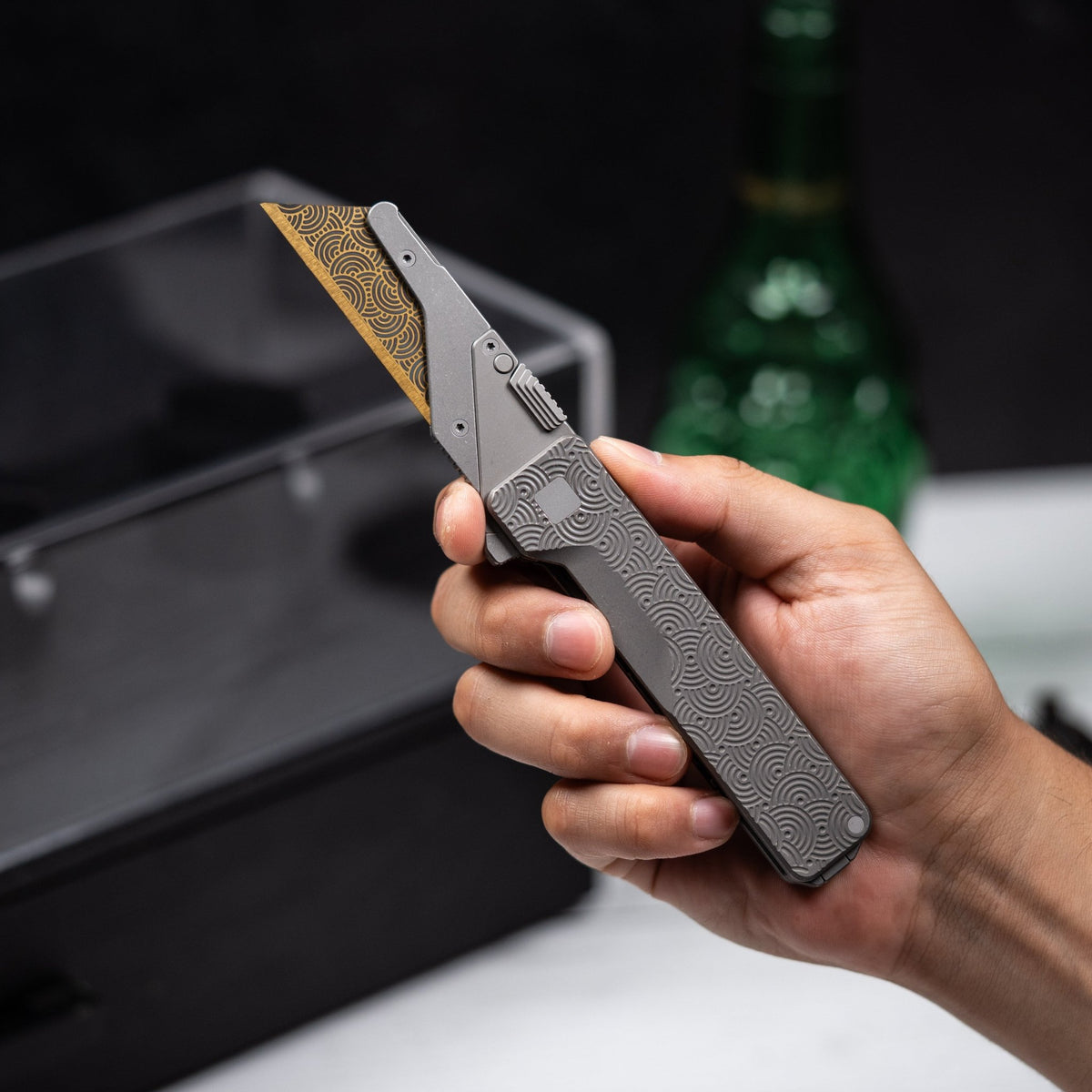 Exceed Designs x URBAN TiRant Ultra & Stonewash Ti Chaos Seigaiha™ w/ Skiff Bearings - URBAN EDC®