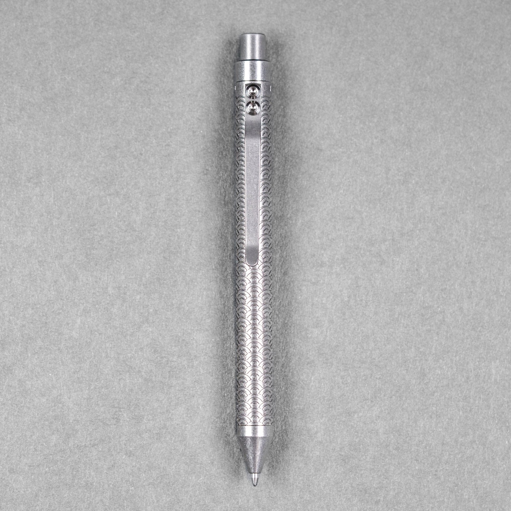 Fellhoelter x URBAN TiCkler Pen - Stonewashed Seigaiha Titanium - URBAN EDC®