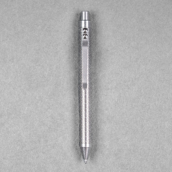 Fellhoelter x URBAN TiCkler Pen - Stonewashed Seigaiha Titanium - URBAN EDC®
