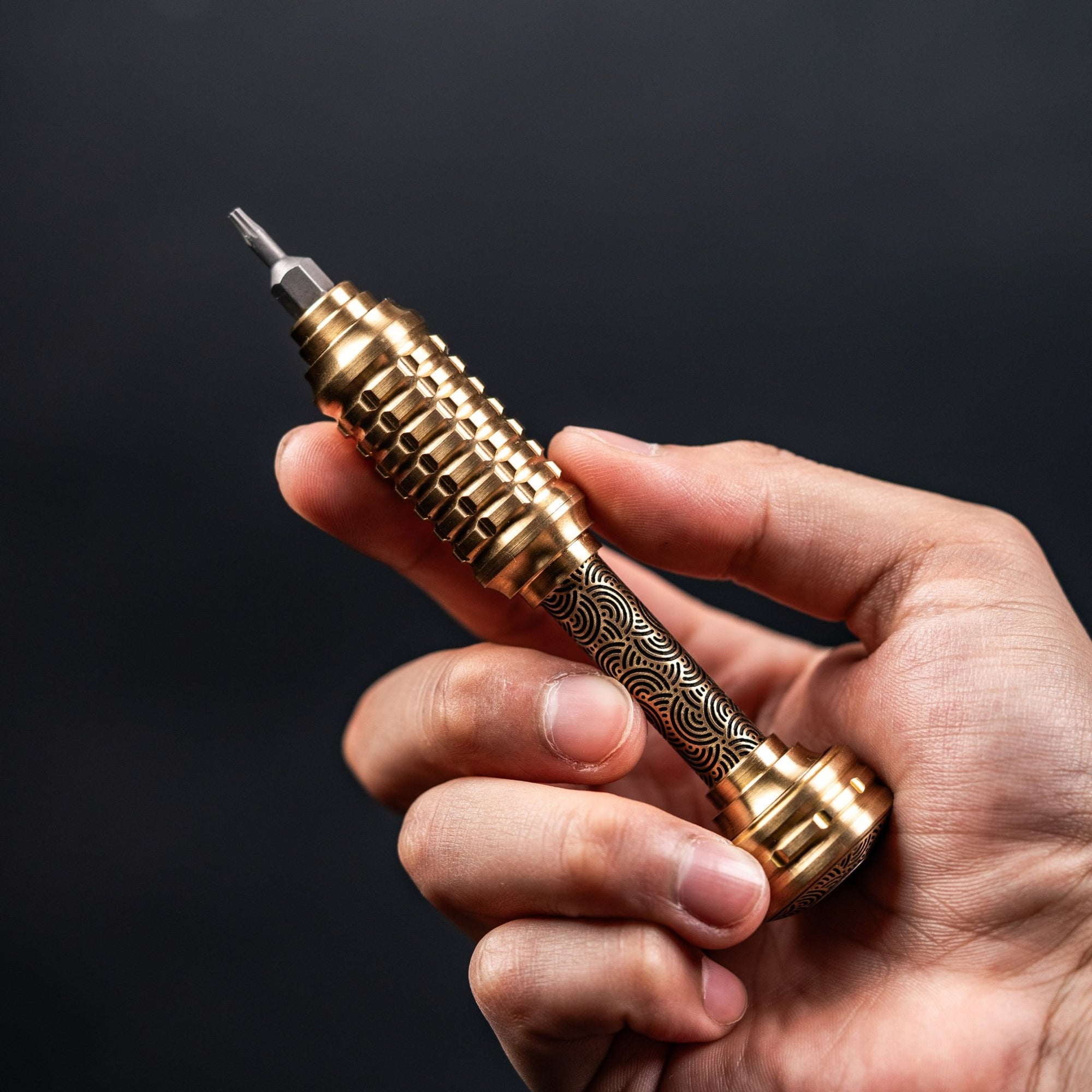 Griffin Co x URBAN MKIII Driver - Satin Brass w/ Chaos Seigaiha™ - URBAN EDC®