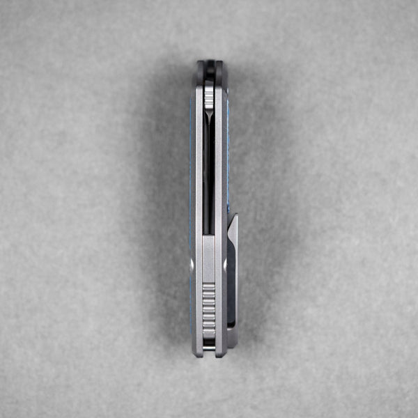 Griffin Co x URBAN Scout F3 Folder - Belt Satin Magnacut & Blurple Titanium w/ Chaos Seigaiha™ - URBAN EDC®