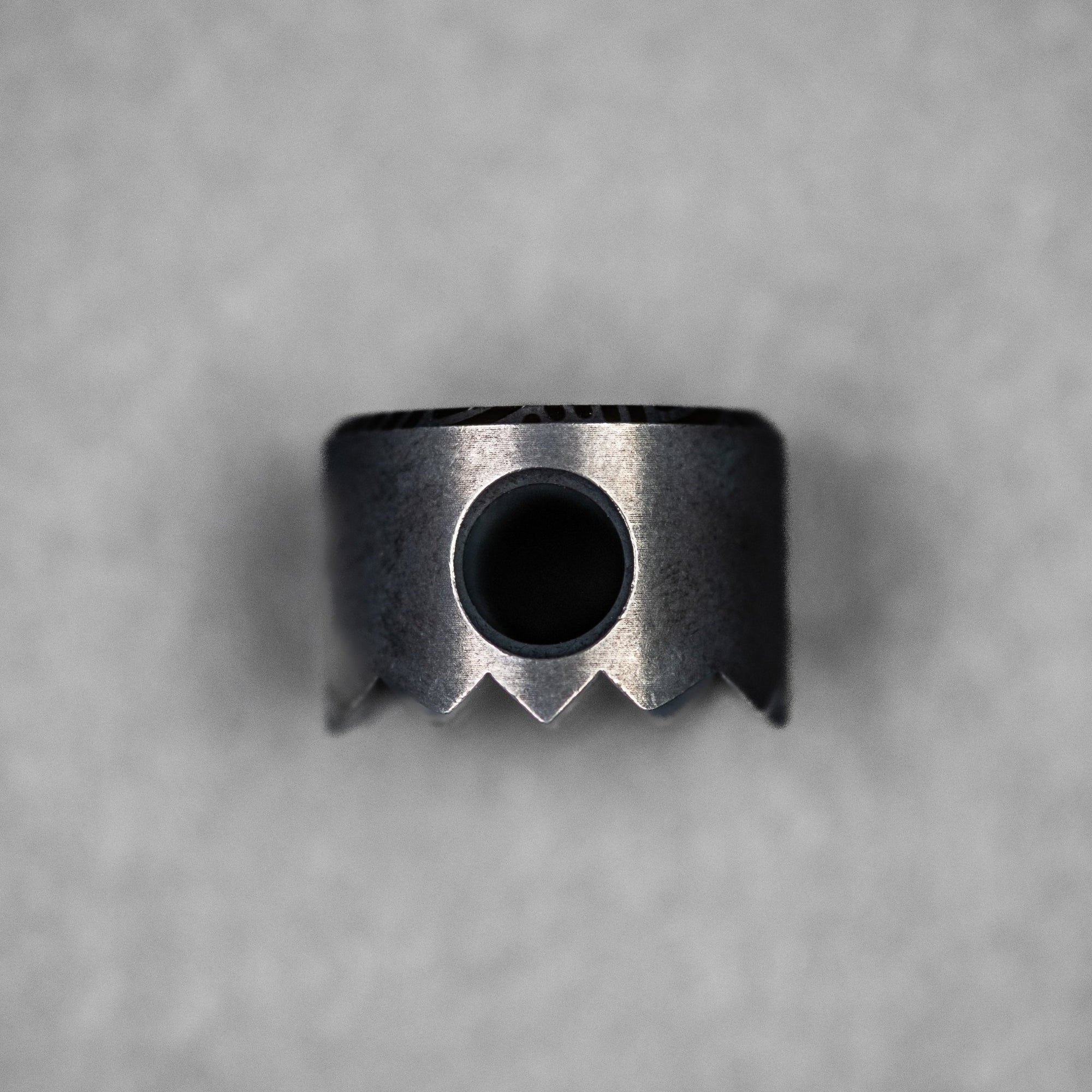 JRW Gear x URBAN Curator Lanyard Bead - Blackened Stainless Steel w/ Chaos Seigaiha - URBAN EDC®