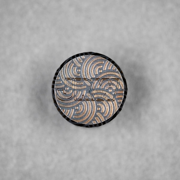 JRW Gear x URBAN Curator Lanyard Bead - Blackened Stainless Steel w/ Chaos Seigaiha - URBAN EDC®