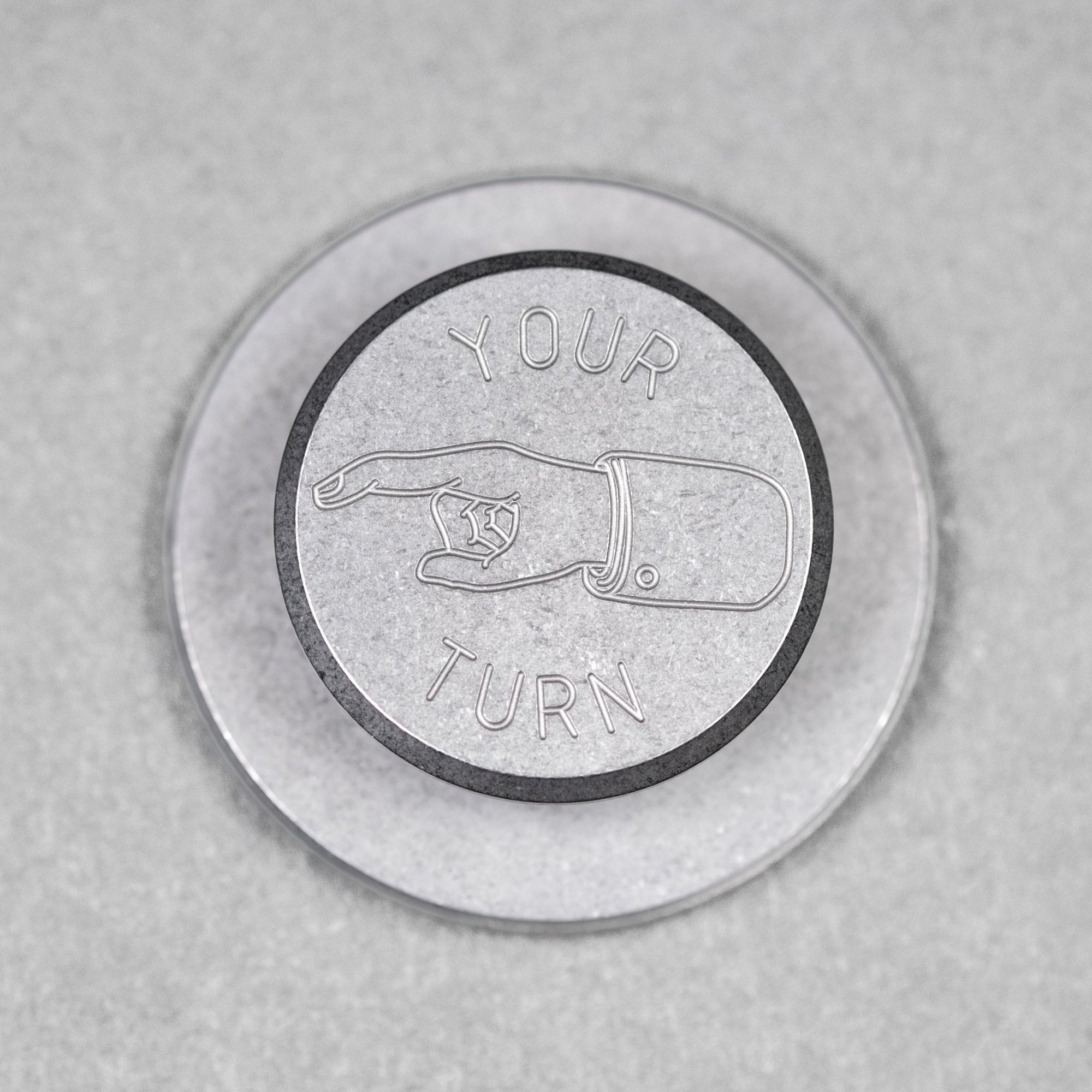 JRW Gear x URBAN Judge Bottle Opener Spinner - Titanium w/ Chaos Seigaiha™ - URBAN EDC®