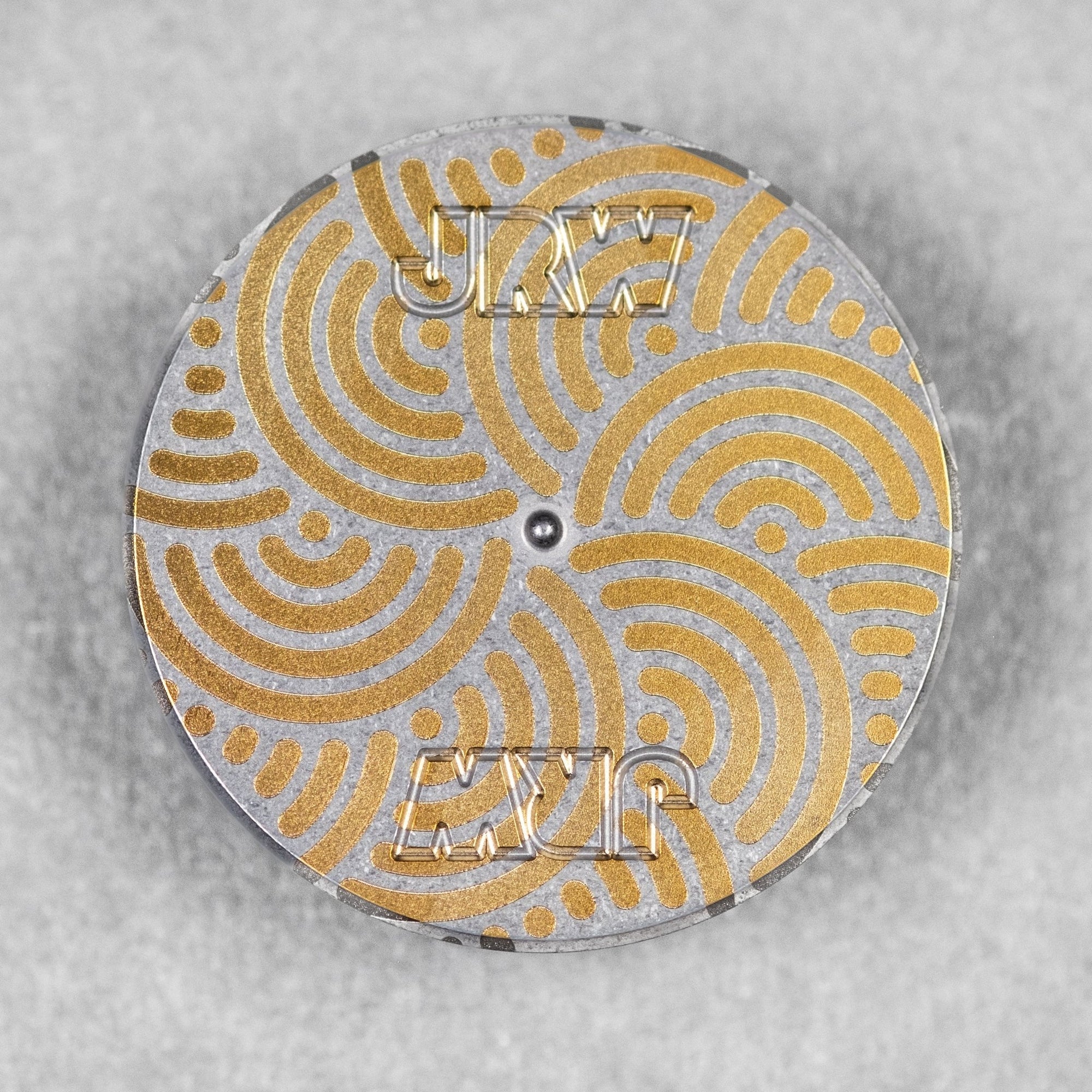 JRW Gear x URBAN Judge Bottle Opener Spinner - Titanium w/ Chaos Seigaiha™ - URBAN EDC®