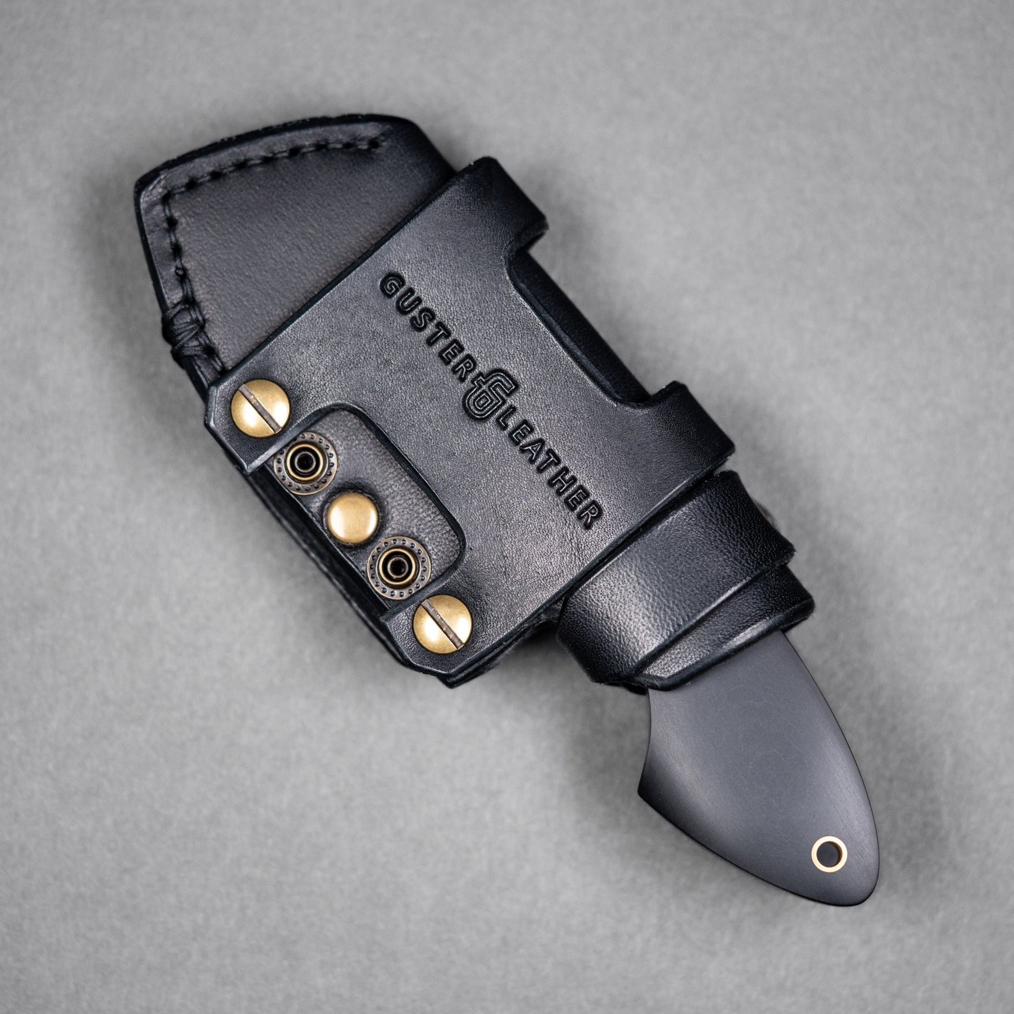 JSK Mini Cleaver - Damascus & Black Richlite w/ Brass Spacer (Custom) - URBAN EDC®