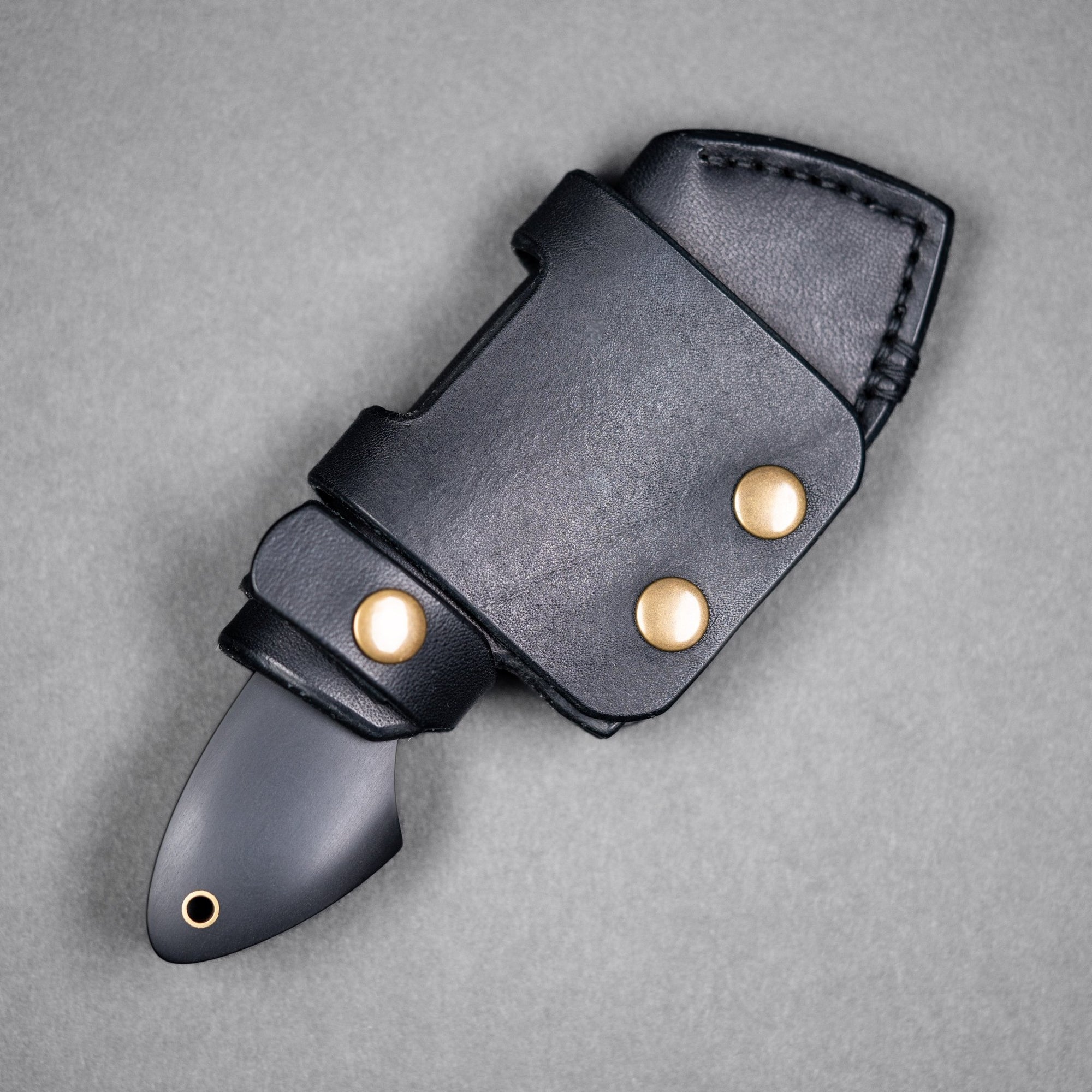 JSK Mini Cleaver - Damascus & Black Richlite w/ Brass Spacer (Custom) - URBAN EDC®